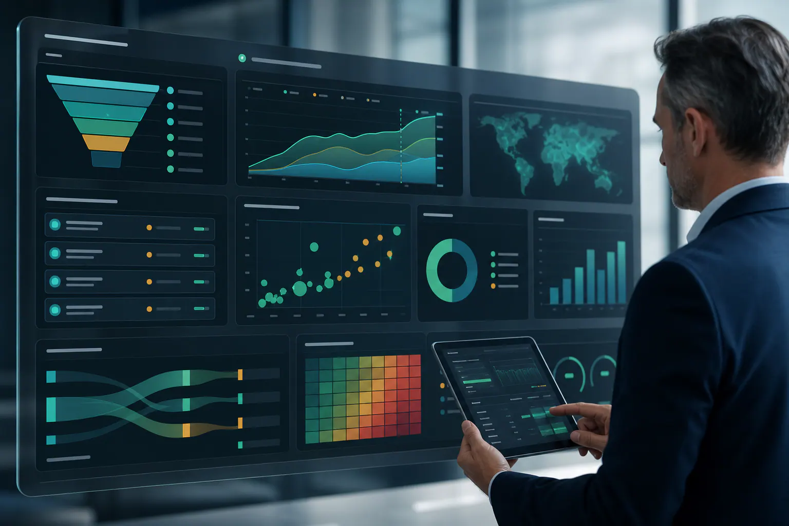 Dashboard de inteligencia comercial para ventas B2B Dashboard de inteligencia comercial para ventas B2B con forecast, conversión, riesgo de oportunidades e indicadores comerciales