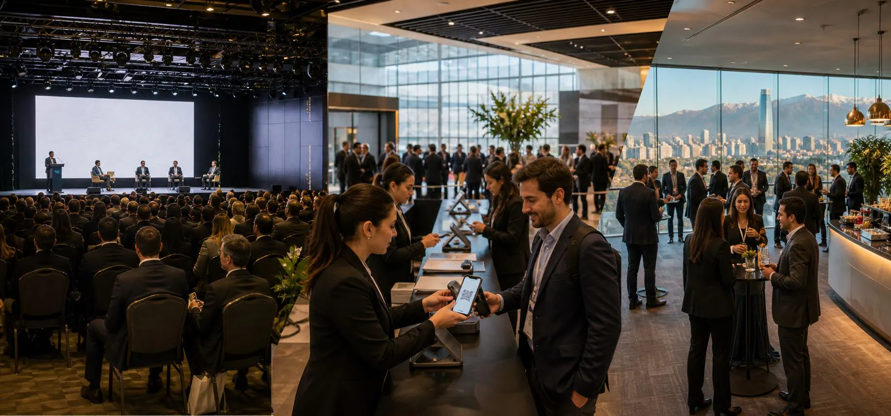 Congreso internacional acreditacion QR y networking producido por una agencia MICE en Chile