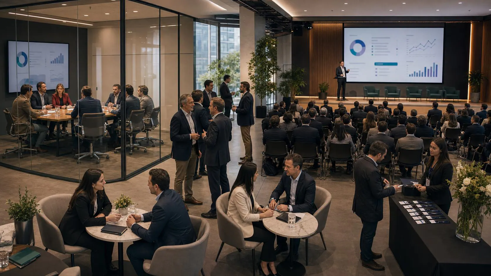Casos de uso de eventos para camaras empresariales Comite tecnico seminario asamblea de socios y encuentro de networking empresarial