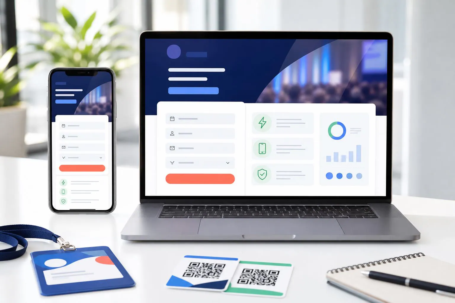 Landing page de evento responsive con formulario simple para mejorar inscripciones